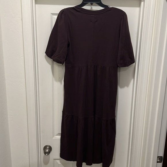 NWT Amazon Short Sleeve Tiered Midi Dress With Pockets - Picture 3 of 12